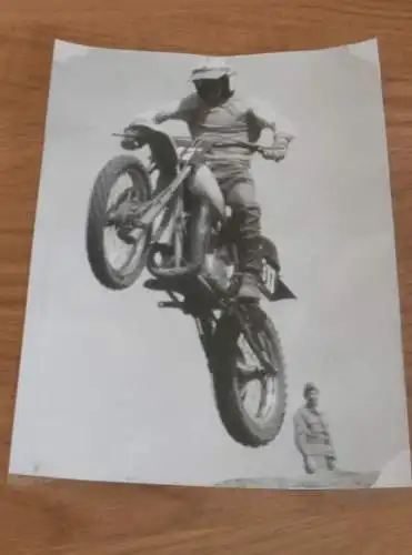 Moto Cross , CZ , DDR , 80er Jahre , Wriezen , altes Foto , ca. 185 x 140 mm !!!