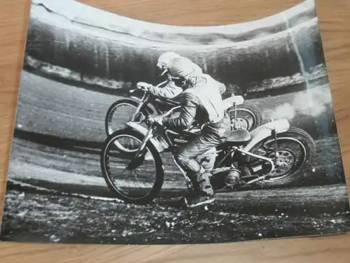 Speedway 70er Jahre , DDR , Jawa , altes Foto , ca. 240 x 180 mm !!!