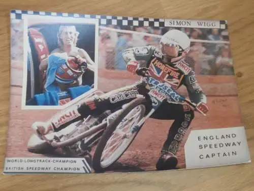 Speedway 80er Jahre , Simon Wigg , Weltmeister , altes Foto , 175 x 125 mm !!!