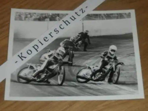 Speedway Güstrow 22.04.1990 , Weltmeisterschaft  , DDR , altes Foto ca. 120 x 90 mm !!!