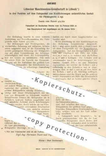 original Patent - Lübecker Maschinenbau Ges. Lübeck | Hermann Runte & Ludwig Rasper | 1928 | Fahrgestell , Kfz , Gestell