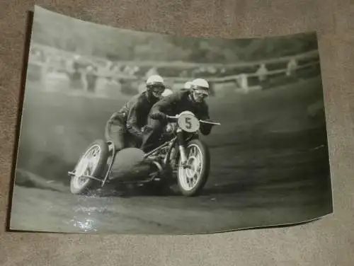 Speedway / Sandbahn Berlin Karlshorst  22.05.1955 , Fröbel / Jakobi , DDR , altes Foto ca. 175 x 125 mm !!!