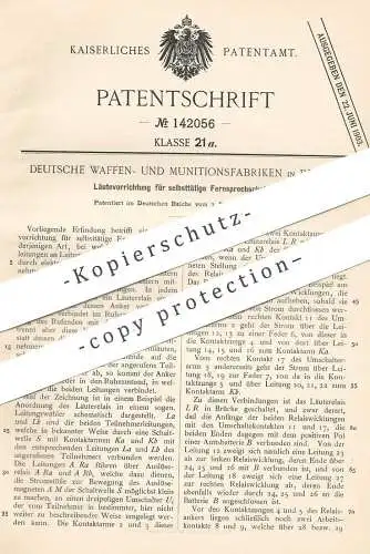 original Patent - Dt. Waffen- u. Munitionsfabriken , Berlin , 1901 , Geläut für Fernsprechschalter | Fernsprecher !!