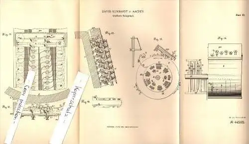 Original Patent - David Kunhardt in Aachen , 1887 , Vielfach - Telegraph , telegraphy , Telegraphie !!!