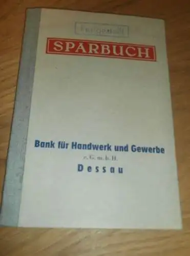 altes Sparbuch Dessau , 1958 , Ursula Niebuhr in Dessau , Sparkasse , Bank !!