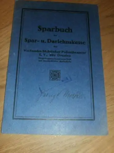 altes Sparbuch Dresden , 1929 - 1945 , Heinz Mücke in Dresden , sächs. Polizei , Sparkasse , Bank !!!