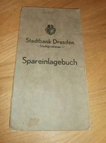 altes Sparbuch Dresden , 1941 - 1945 , Helene Zimmermann in Dresden , Sparkasse , Bank !!!