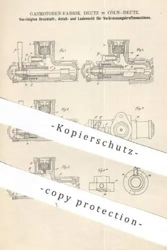 original Patent - Gasmotoren Fabrik Deutz , Köln / Deutz | 1907 | Ventil für Verbrennungsmotor | Motor , Motoren