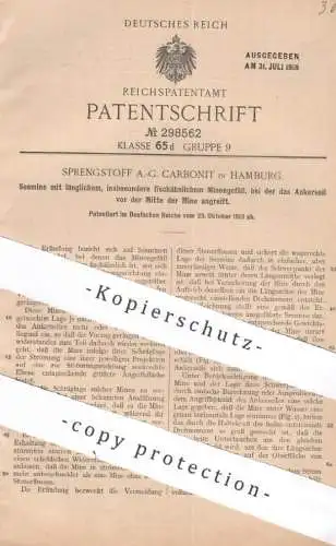 original Patent - Sprengstoff AG Carbonit , Hamburg , 1918 , Seemine , Seeminen | Mine , Minen , Sprengstoff , U-Boot