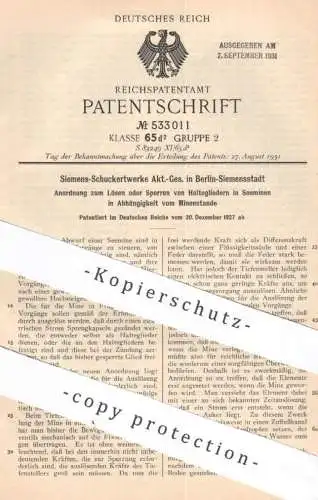 original Patent - Siemens Schuckertwerke AG , Berlin / Siemensstadt , 1927 , Halteglieder in Seeminen | Mine , Minen !!