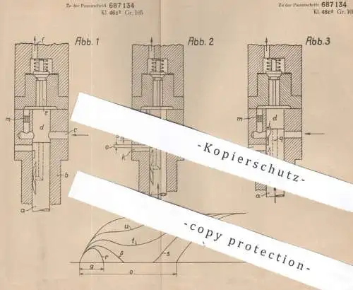 original Patent - Klöckner Humboldt Deutz AG , Köln | 1936 | Brennstoffeinspritzung für Brennkraftmaschinen | Gas Motor