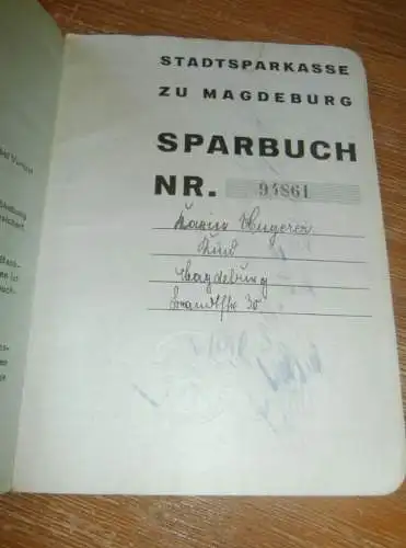 altes Sparbuch Magdeburg , 1939 - 1942 , K. Angerer in Magdeburg , Sparkasse , Bank !!