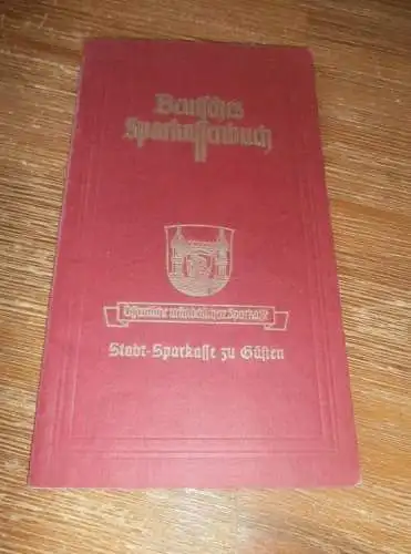 altes Sparbuch Güsten , 1945 - 1946 , Friedel Hansen in Güsten , Sparkasse , Bank !!