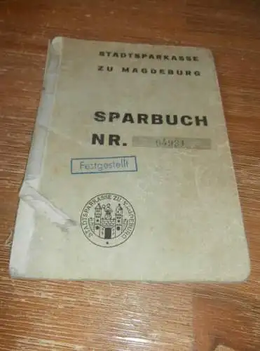 altes Sparbuch Magdeburg , 1934 - 1943 , Paul Pfannenschmidt Löskow in Barleben , Sparkasse , Bank !!