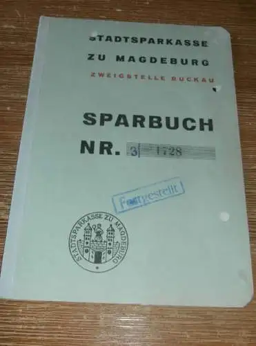 altes Sparbuch Magdeburg Buckau , 1940 - 1945 , Kontoristin , Sparkasse , Bank !!