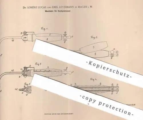 original Patent - Dr. Lorenz Lucas | Emil Levermann , Hagen / Westfalen | Mischhahn für Knallgasbrenner | Gas - Brenner