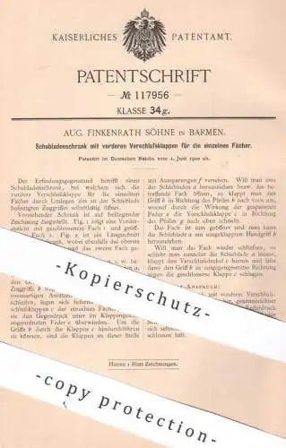 original Patent - Aug. Finkenrath Söhne , Barmen , 1900 , Schubladenschrank | Schublade | Schrank | Kommode | Möbel !!