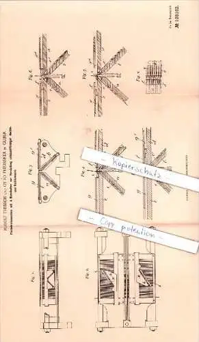 Original Patent -  R. Trebsch und O Preussner in Guben , 1898 , Flachstrickmaschine !!!