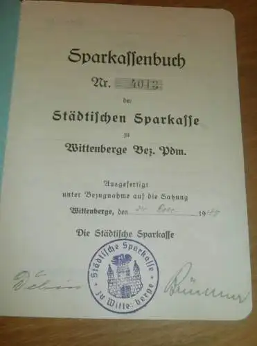 altes Sparbuch Wittenberge  , 1940 - 1945 , Renate Meyer in Wittenberge , Sparkasse , Bank !!!