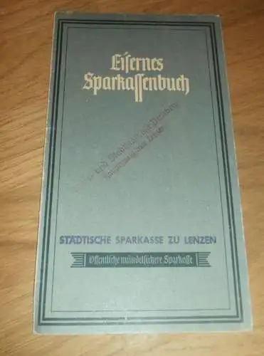 altes Sparbuch Lenzen / Elbe , 1942 - 1944 , Otto Schulz , Betriebsleiter in Lenzen / Elbe , Sparkasse , Bank !!!