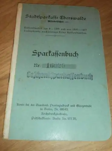 altes Sparbuch Eberswalde , 1940 - 1945 , Rolf Potratz in Eberswalde , Sparkasse , Bank !!!