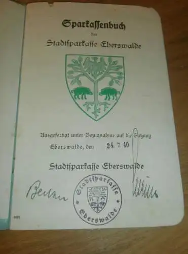 altes Sparbuch Eberswalde , 1940 - 1945 , Rolf Potratz in Eberswalde , Sparkasse , Bank !!!