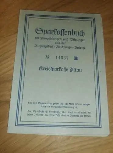 altes Sparbuch Zittau , 1952 , Erna Urban in Zittau , Sparkasse , Bank !!