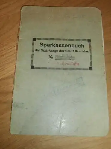 altes Sparbuch Prenzlau , 1937 - 1940 , Margrit Walther in Prenzlau , Sparkasse , Bank !!