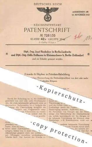 original Patent - Frieseke & Höpfner , Potsdam | Josef Banholzer & Odilo Dollmann , Berlin | 1939 | Drehzahl am Motor