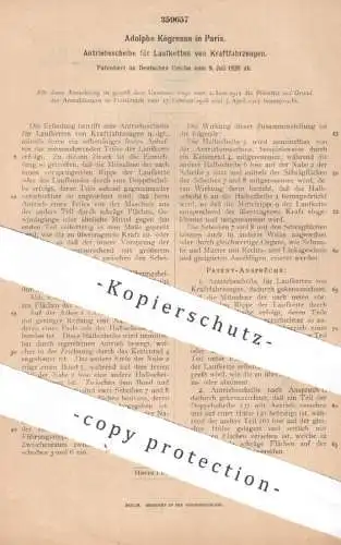 original Patent - Adolphe Kégresse , Paris , Frankreich | 1920 | Antrieb für Laufketten am Kraftfahrzeug | Kfz Automobil