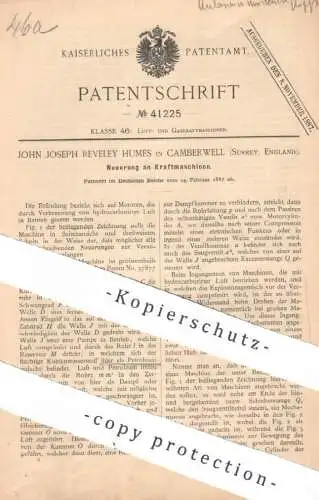 original Patent - John Joseph Reveley Humes , Camberwell , Surrey , England , 1887 , Kraftmaschine | Motor , Gasmotor