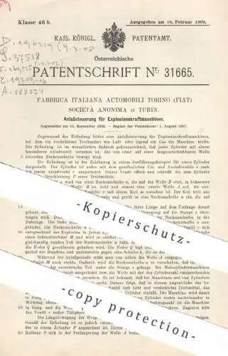 original Patent - Fabbrica Italiana Automobili Torino FIAT Società Anonima , Turin Italien | Motor Anlasser | Gasmotor