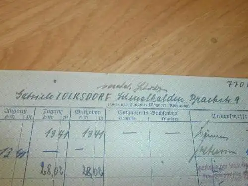 altes Sparbuch Suhl / Schmalkalden , 1952 - 1958 , Gabriele Tolksdorf in Schmalkalden , Sparkasse , Bank !!