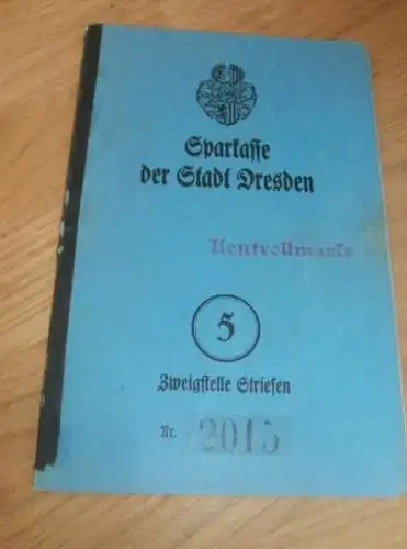 altes Sparbuch Dresden Striesen , 1939 - 1945 , Kurt Schäfer in Dresden Striesen , Sparkasse , Bank !!