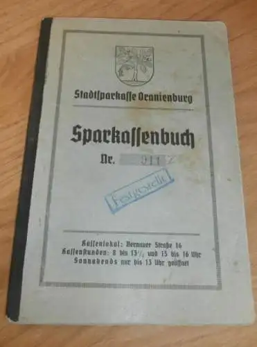 altes Sparbuch Oranienburg , 1940 - 1946 , Anni Nebel in Oranienburg , Sparkasse , Bank !!