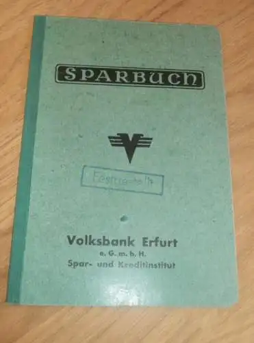 altes Sparbuch Erfurt , 1944 - März 1945 , Irmingart Pfennig ge. Thomas in Berlin Karlshorst , Sparkasse , Bank !!!