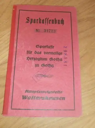 altes Sparbuch Gotha , 1944 - 1945 , Margot Marquardt in Waltershausen / Gotha , Sparkasse , Bank !!!