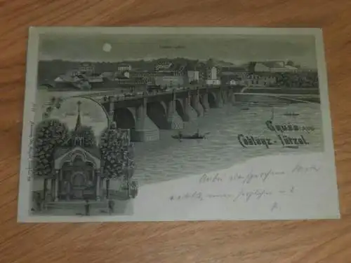 alte AK -  Coblenz / Koblenz - Lützel ,  1902 , Brücke , Ansichtskarte !!