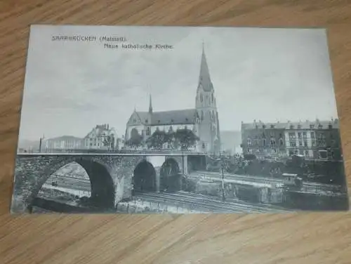 alte AK - Saarbrücken ,  ca. 1905 , Malstatt , Kirche , Ansichtskarte !