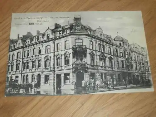 alte AK - Dortmund , 1908 , Weissenburgerhof , Haltestelle , Ansichtskarte !!