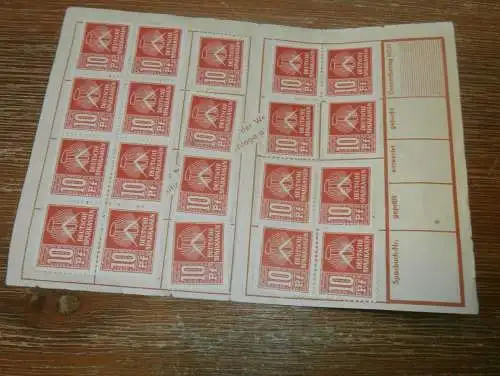 20x  Sparmarke , MDN , Freiberg , DDR , Annegret Wiegand , Sparkasse , Bank !!