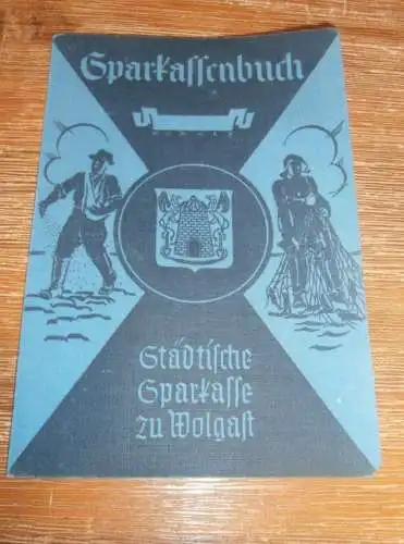 altes Sparbuch Wolgast , 1940 - 1945 , Hartwig Losmann in Wolgast i. Mecklenburg , Sparkasse , Bank !!!