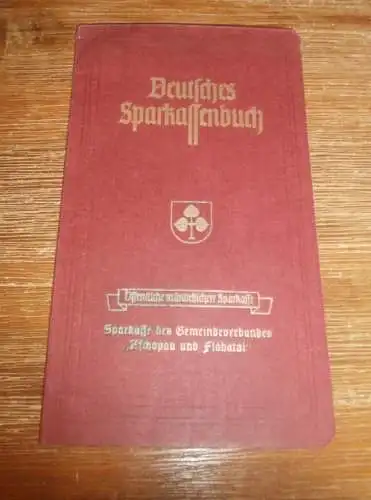 altes Sparbuch Zschopau / Flöhathal , 1944 - April 1945 , Ferdinand Scholrin in Chemnitz , Sparkasse , Bank !!!