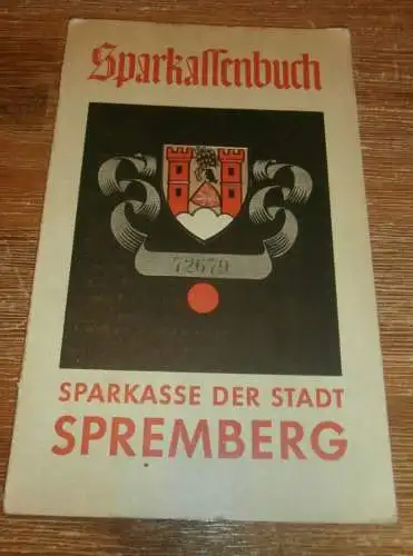 altes Sparbuch Spremberg , 1943 - 1944 , Gustav Ruh in Spremberg , Sparkasse , Bank !!!