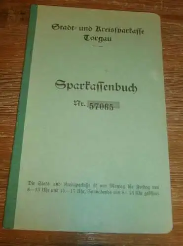 altes Sparbuch Torgau , 1942 - 1944 , Anni Ristow in Torgau / Schloss Hartenfels , Sparkasse , Bank !!!