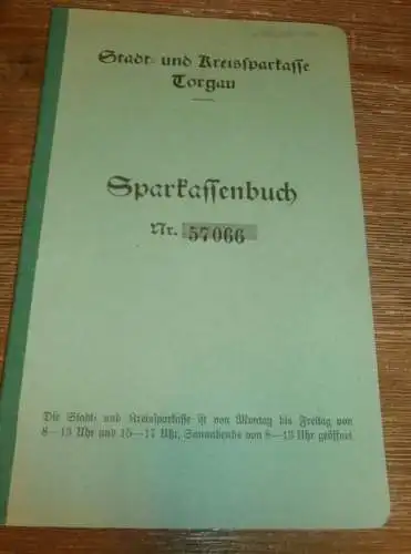 altes Sparbuch Torgau , 1942 - 1944 , Alfred Ristow in Torgau / Schloss Hartenfels , Sparkasse , Bank !!!