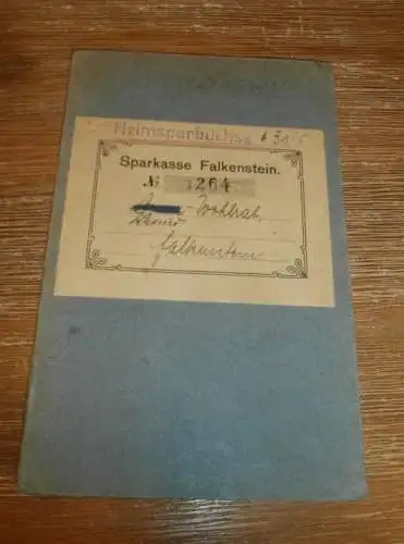 altes Sparbuch Falkenstein , 1927 - 1946 , Werner Wohlrab in Falkenstein , Sparkasse , Bank !!!