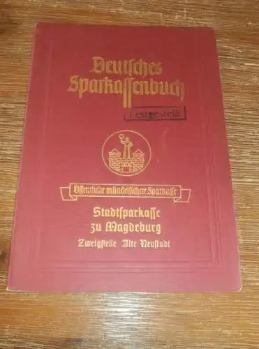 altes Sparbuch Magdeburg / Neustadt , 1941 - 1946 , Lilly Venohr in Magdeburg , Sparkasse , Bank !!!