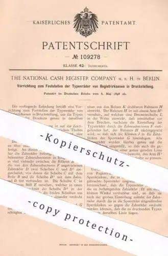 original Patent - The National Cash Register Company mbH Berlin | 1898 | Typenräder an Registrierkassen | Kasse , Kassen