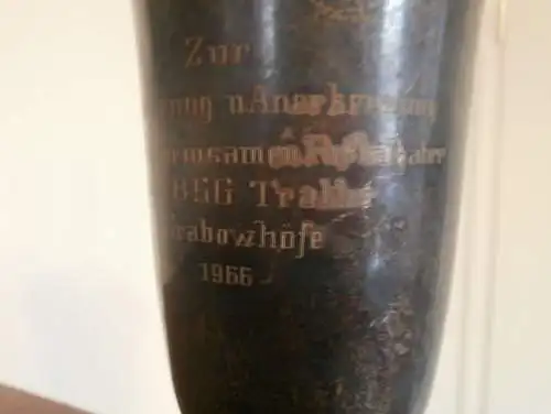 alter Fußball Pokal BSG Traktor Grabowhöfe 1966 , bei Waren Müritz , Vielist , Fussball , Mecklenburg !!!